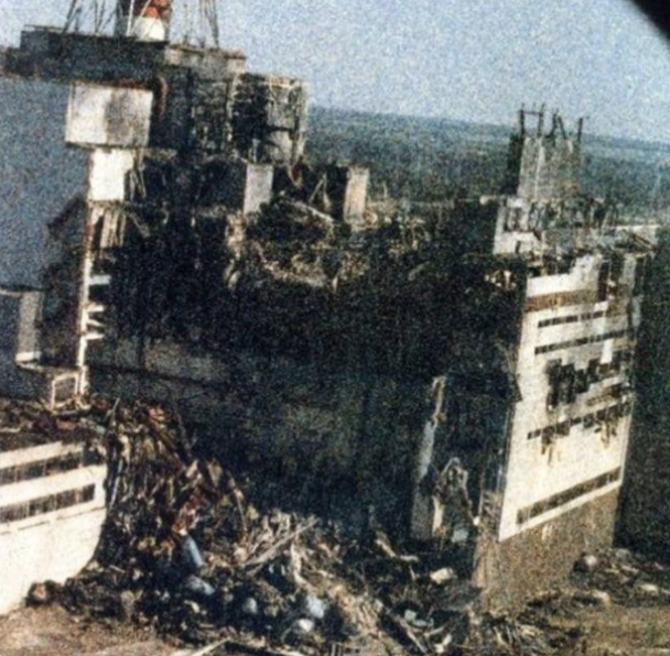 grainy picture of chernobyl